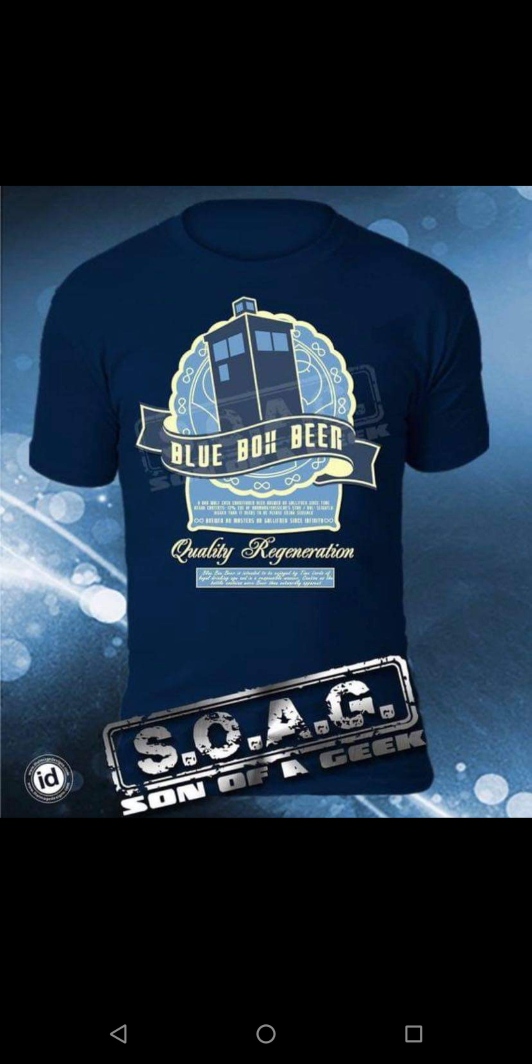 DR WHO inspired Blue Box Beer Tee Shirt